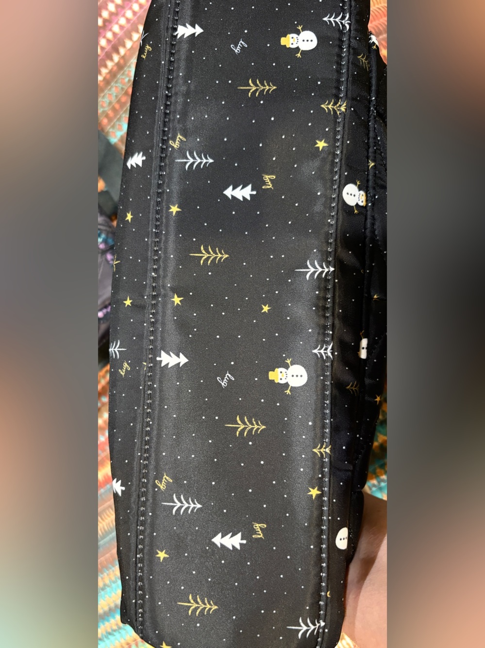 Lug Stretch Crossbody Bag. Snowman Trees. EUC - Picture 7 of 15